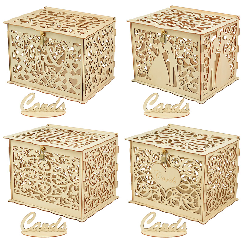 Card Index Box - 30X24X21 cm DIY Düğün Hediye Kartı