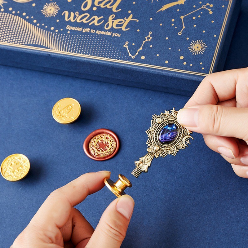 Yıldızlı yangın cila damga set - Wax Seal Stamp Set incelemesi ve fiyatı